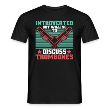 marching band trombone introverts - Men's T-Shirt - black - Front - AI Model Male 178 light (178cm)