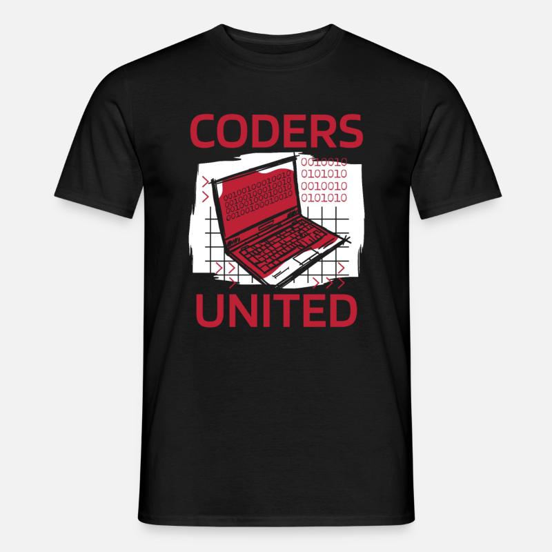 Entwickler Coder Programmierer Laptop - Männer T-Shirt - Schwarz