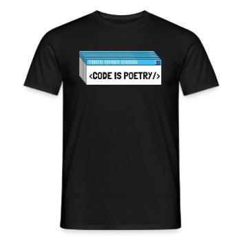 Développeur Coder Programmeur Poésie - T-shirt homme - noir - Devant - AI Model Male 178 light (178cm)