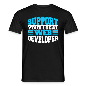 Développeur Web Support aux développeurs Web - T-shirt homme - noir - Devant - AI Model Male 178 light (178cm)