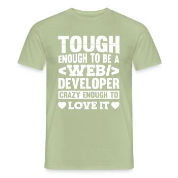 Développeur Web Développeur Web - T-shirt homme - vert sauge - Devant - AI Model Male 178 light (178cm)