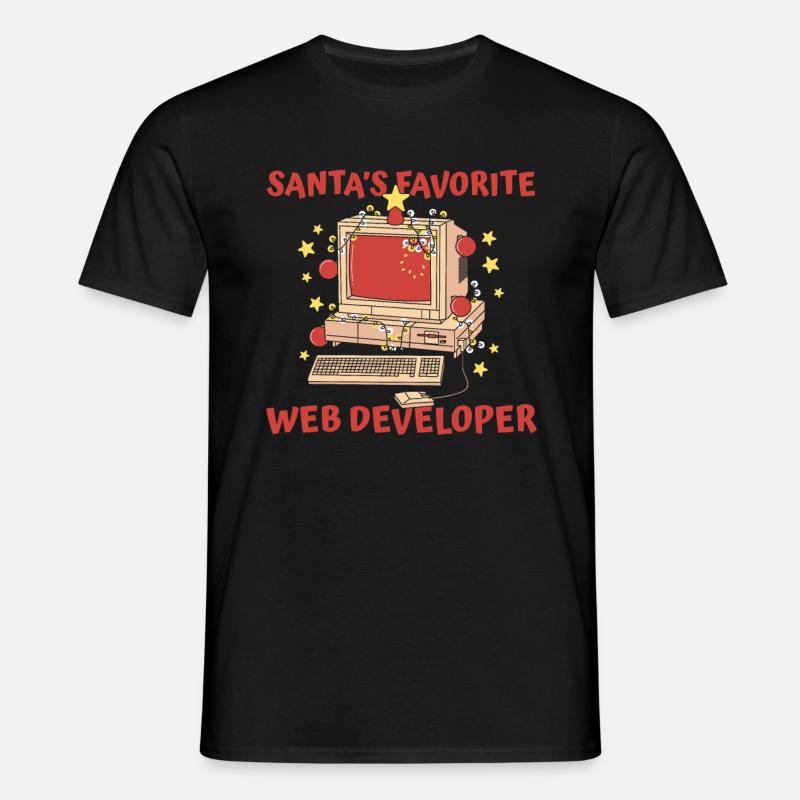 Web Entwickler Webdeveloper Weihnachtsmann - Männer T-Shirt - Schwarz