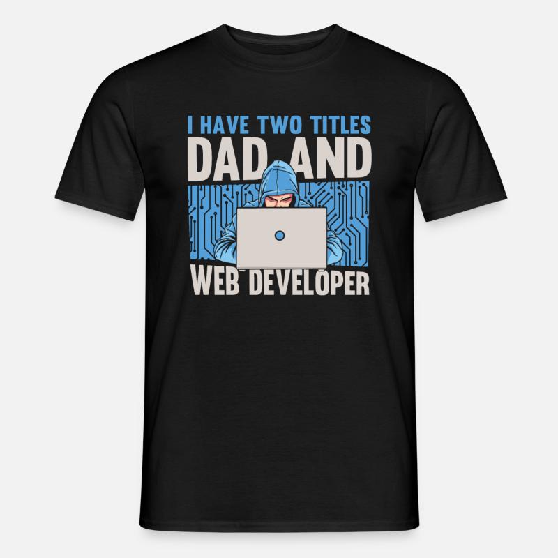 Web Entwickler Webdeveloper Vater - Männer T-Shirt - Schwarz