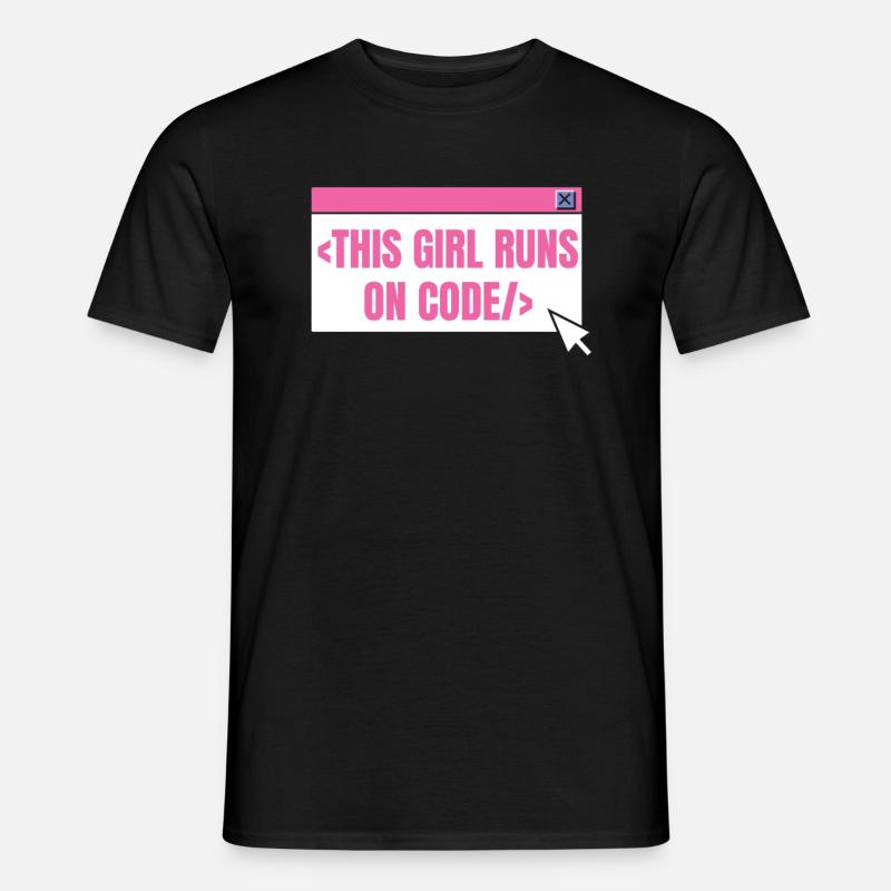 Developer Coder Programmer Girl - Men's T-Shirt - black