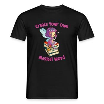 Book Bookworm Bookworm Magic Book Fairy - Men's T-Shirt - black - Front - AI Model Male 178 light (178cm)