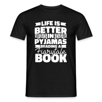 Buch Leseratte Bücherwurm Niedlich Buchfee - Männer T-Shirt - Schwarz - Vorne - AI Model Male 178 light (178cm)