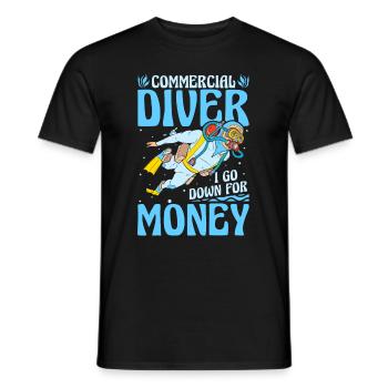 Diving Diver Funny Commercial Diving - Men's T-Shirt - black - Front - AI Model Male 178 light (178cm)