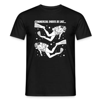 Diving Diver Funny Commercial Diving - Men's T-Shirt - black - Front - AI Model Male 178 light (178cm)