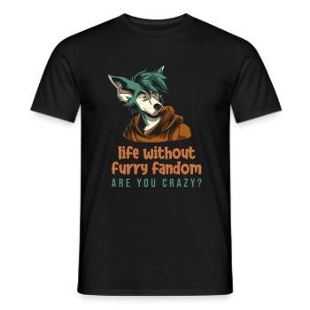 Furry Fandom Fursuits Mignon - T-shirt homme - noir - Devant - AI Model Male 178 light (178cm)