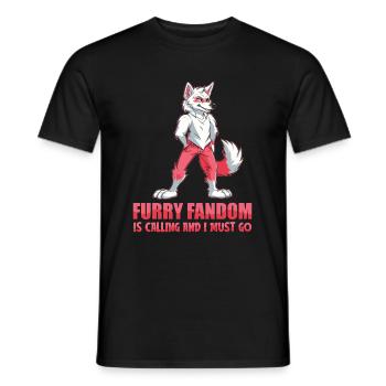 Furry Fandom Fursuits Cool - Männer T-Shirt - Schwarz - Vorne - AI Model Male 178 light (178cm)