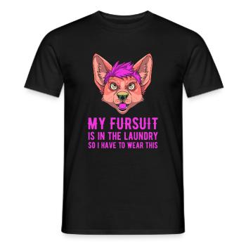 Furry Fandom Fursuits Costume - T-shirt homme - noir - Devant - AI Model Male 178 light (178cm)