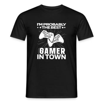 Jeux de joueurs - T-shirt homme - noir - Devant - AI Model Male 178 light (178cm)