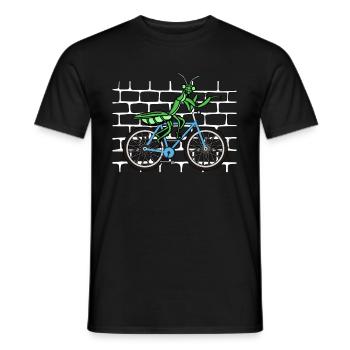 Mantis Gottesanbeterin Fahrrad - Männer T-Shirt - Schwarz - Vorne - AI Model Male 178 light (178cm)