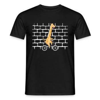 Giraffe Bike - Men's T-Shirt - black - Front - AI Model Male 178 light (178cm)