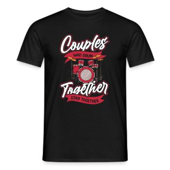 Batterie Batteur Batteur Couple - T-shirt homme - noir - Devant - AI Model Male 178 light (178cm)