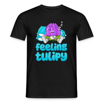 Tulips Cute - Men's T-Shirt - black - Front - AI Model Male 178 light (178cm)