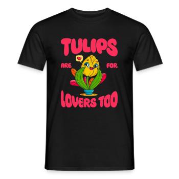 Tulips Cute - Men's T-Shirt - black - Front - AI Model Male 178 light (178cm)