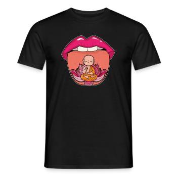 Bouddha bouddhiste - T-shirt homme - noir - Devant - AI Model Male 178 light (178cm)