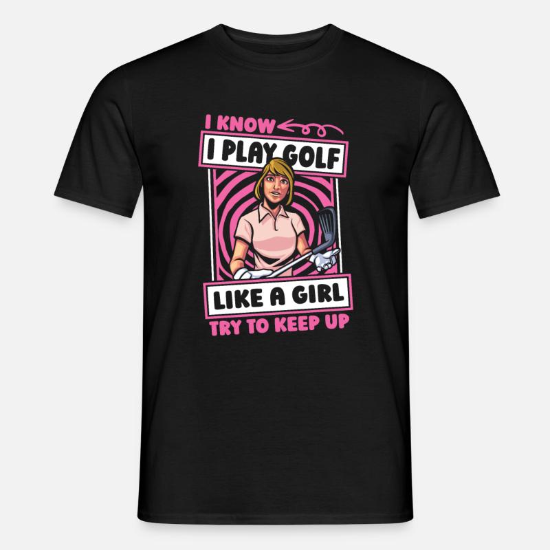 Golf Golfer Golfen Mädchen - Männer T-Shirt - Schwarz