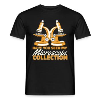 Biology Biologist Microscope - Men's T-Shirt - black - Front - AI Model Male 178 light (178cm)