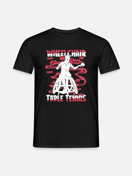 Tischtennis Pingpong Rollstuhl - Männer T-Shirt - Schwarz
