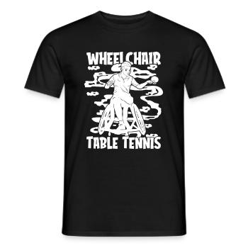 Table tennis, ping-pong, wheelchair - Men's T-Shirt - black - Front - AI Model Male 178 light (178cm)