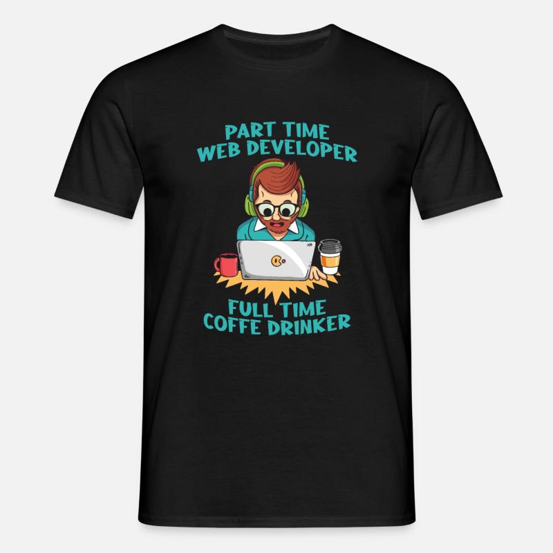 Web Entwickler Webdeveloper Kaffee - Männer T-Shirt - Schwarz