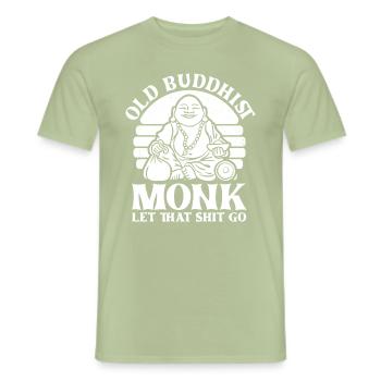Buddha Buddhist Monk - Men's T-Shirt - sage - Front - AI Model Male 178 light (178cm)