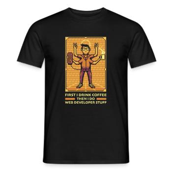 Web Entwickler Webdeveloper Kaffee - Männer T-Shirt - Schwarz - Vorne - AI Model Male 178 light (178cm)