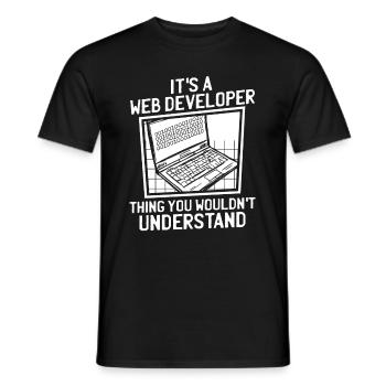 Développeur Web Développeur Web - T-shirt homme - noir - Devant - AI Model Male 178 light (178cm)