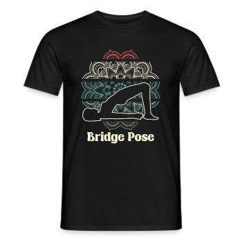 Yoga Brücke - Männer T-Shirt - Schwarz - Vorne - AI Model Male 178 light (178cm)