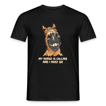 Horse Equestrian Funny Endurance Riding - Men's T-Shirt - black - Front - AI Model Male 178 light (178cm)