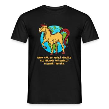Horse Equestrian Funny Endurance Riding - Men's T-Shirt - black - Front - AI Model Male 178 light (178cm)