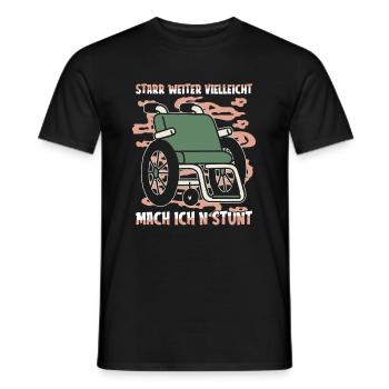 Rollstuhl Rollstuhlfahrer - Männer T-Shirt - Schwarz - Vorne - AI Model Male 178 light (178cm)