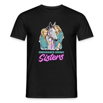 Horse Equestrian Sister Endurance Riding - Men's T-Shirt - black - Front - AI Model Male 178 light (178cm)