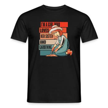 Amateur gardener garden horticultural sister - Men's T-Shirt - black - Front - AI Model Male 178 light (178cm)