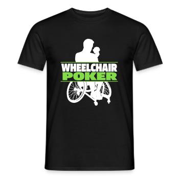 Poker Rollstuhl - Männer T-Shirt - Schwarz - Vorne - AI Model Male 178 light (178cm)