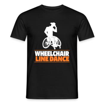 Line Dance Rollstuhl - Männer T-Shirt - Schwarz - Vorne - AI Model Male 178 light (178cm)
