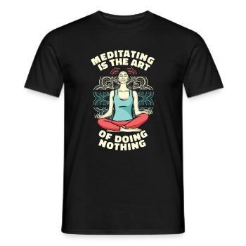 Yoga Lustig - Männer T-Shirt - Schwarz - Vorne - AI Model Male 178 light (178cm)