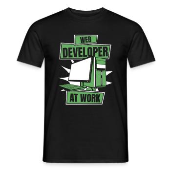 Développeur Web Webdeveloper Cool - T-shirt homme - noir - Devant - AI Model Male 178 light (178cm)