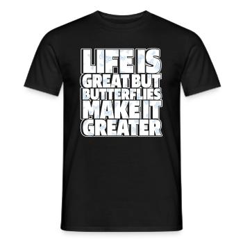 Jardinier amateur jardin papillon - T-shirt homme - noir - Devant - AI Model Male 178 light (178cm)