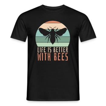 Hobby gardener garden cute garden bees - Men's T-Shirt - black - Front - AI Model Male 178 light (178cm)