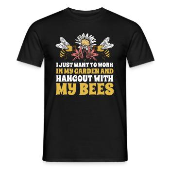 Jardiniers amateurs marguerites de jardin abeilles de jardin - T-shirt homme - noir - Devant - AI Model Male 178 light (178cm)