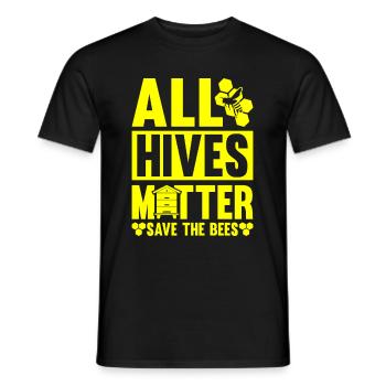 Jardinier amateur jardin ruche abeilles - T-shirt homme - noir - Devant - AI Model Male 178 light (178cm)