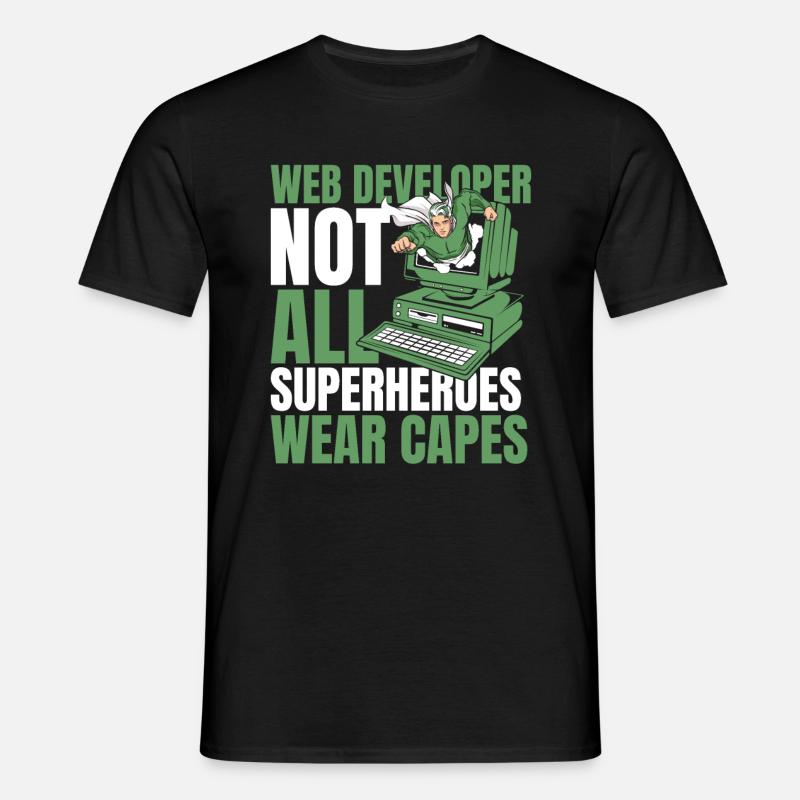 Web Entwickler Webdeveloper Superheld - Männer T-Shirt - Schwarz
