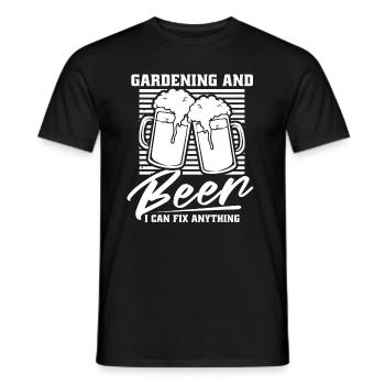Hobby gardener garden garden beer - Men's T-Shirt - black - Front - AI Model Male 178 light (178cm)