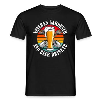 Hobby Gardener Garden Veteran Garden Bière - T-shirt homme - noir - Devant - AI Model Male 178 light (178cm)