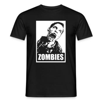 Affiche d’Halloween zombie - T-shirt homme - noir - Devant - AI Model Male 178 light (178cm)