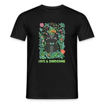 Hobbygärtner Garten Katzenartig Gartenkatze - Männer T-Shirt - Schwarz - Vorne - AI Model Male 178 light (178cm)