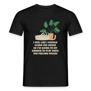 Hobbygärtner Garten Katze Gartenkatze - Männer T-Shirt - Schwarz - Vorne - AI Model Male 178 light (178cm)